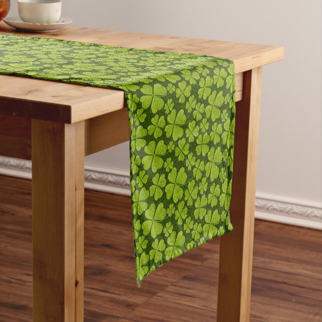 Elegant Four Leaf Clover Floral Long Table Runner (In Situ)