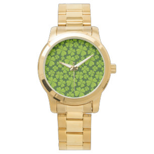Elegant Four Leaf Clover Floral Watch