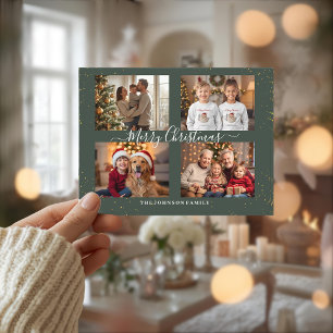 Elegant Four Photo Christmas Card