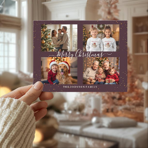 Elegant Four Photo Christmas Card