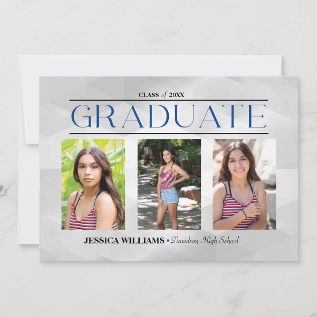 Elegant Four Photo Graduation Postcard (Front)