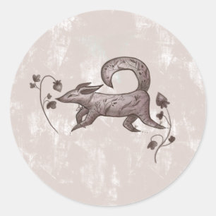 elegant fox  classic round sticker