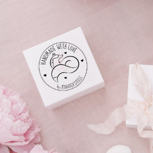 Elegant Fox, Custom Handmade With Love,   Rubber Stamp