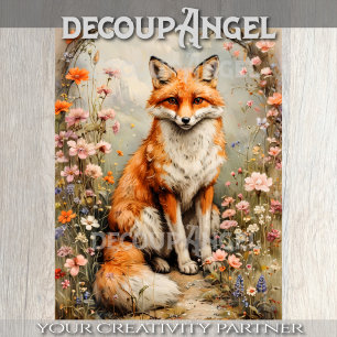 Elegant Fox - Decoupage - Tissue Paper