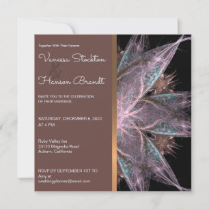 Elegant Fractal Wedding Invitation