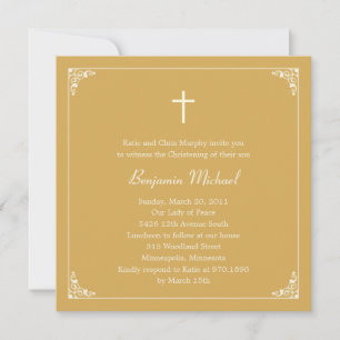 Elegant Frame Baptism/Christening Invitation