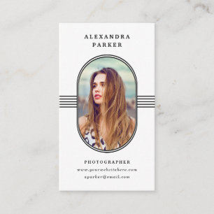 Elegant Frame Black and White Photo Business Card