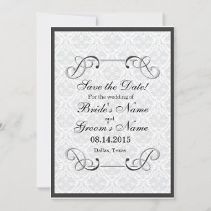 Elegant Frame -black and white save the date card