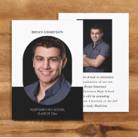 Elegant Frame Black White 2-Side Graduation Photo