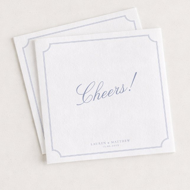 Elegant Frame Blue Wedding Napkins (Creator Uploaded)