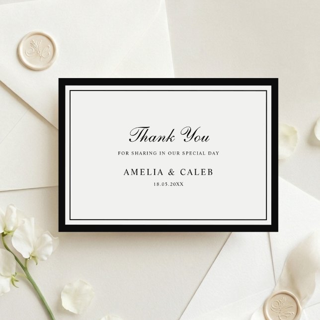 Elegant Frame Border Classic Wedding Thank You Card (Creator Uploaded)