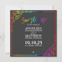 Elegant Frame Colourful Save the Date Card