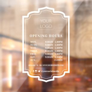 Elegant Frame Custom Business Logo Opening Hours