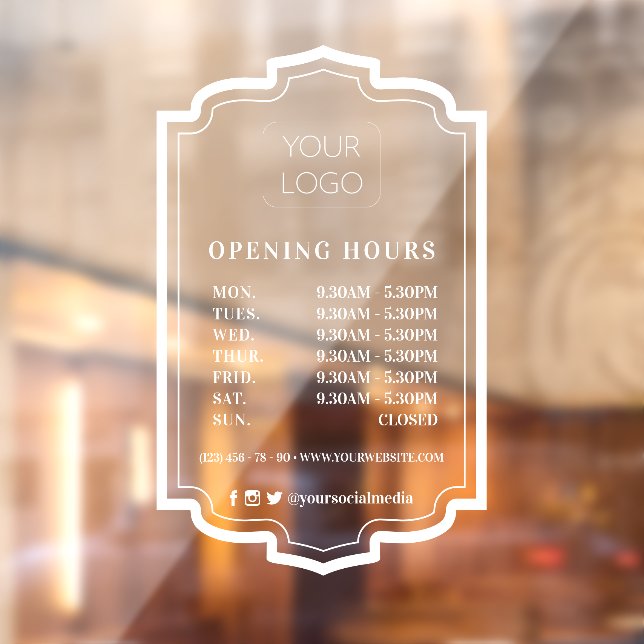 Elegant Frame Custom Business Logo Opening Hours (Sheet 2)