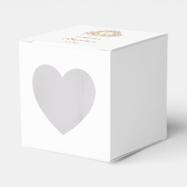 Elegant Frame Holy Cross Baptism Heart Favour Box (Front Side)