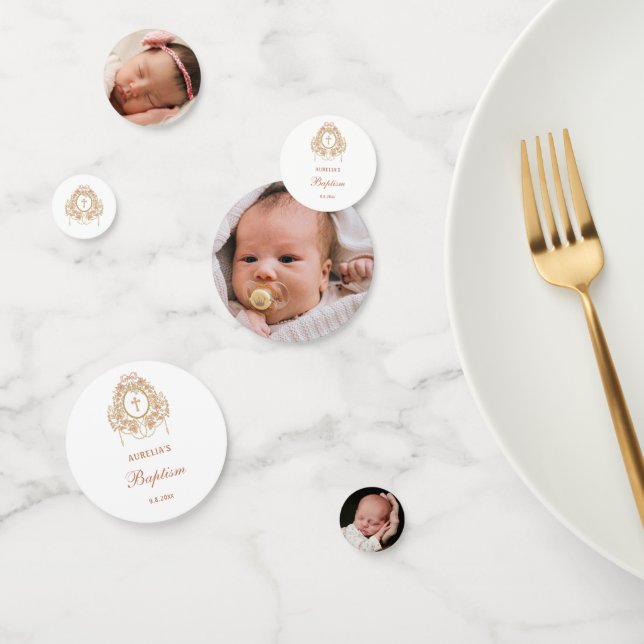 Elegant Frame Holy Cross Baptism Table Confetti (Group)