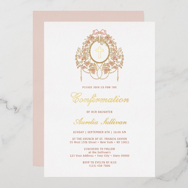 Elegant Frame Holy Cross Confirmation (Front/Back)