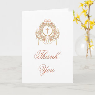 Elegant Frame Holy Cross Religious Thank You Card
