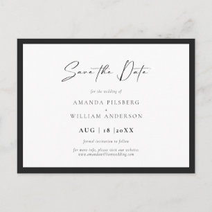 Elegant Frame Modern Save the Date Postcard