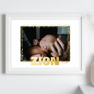ELEGANT FRAME PAINT DROPS Bold EDITABLE TEXT PHOTO Foil Prints