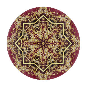 Elegant frame: pearl and gold. cutting board