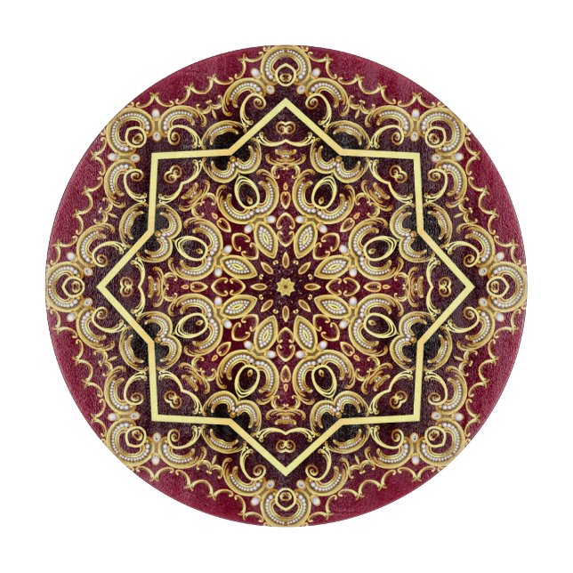 Elegant frame: pearl and gold. cutting board (Front)