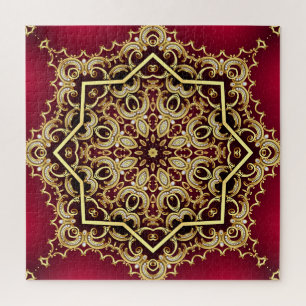 Elegant frame: pearl and gold. jigsaw puzzle