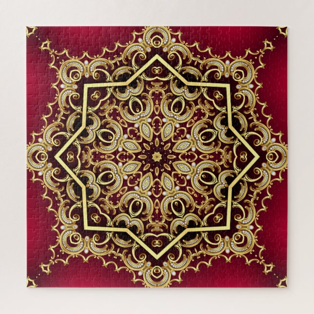 Elegant frame: pearl and gold. jigsaw puzzle (Vertical)