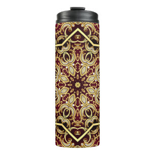 Elegant frame: pearl and gold. thermal tumbler