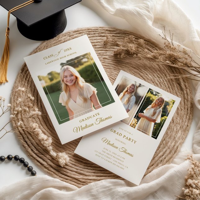 Elegant Frame Photo Graduation Invitation (Creator Uploaded)