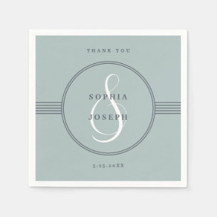 Elegant Frame Sea Glass Wedding Napkins