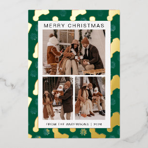 Elegant Frame Snow Christmas Family 3 Photo