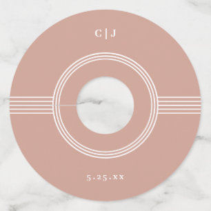 Elegant Frame Terracotta Monogram Wedding Wine Glass Tag