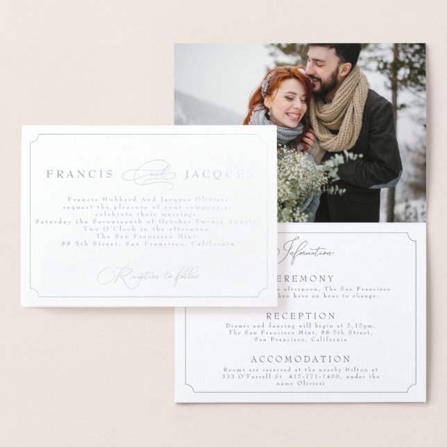 elegant frame wedding invitation with Photograph (Display)