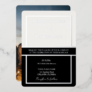 Elegant Framed Ivory & Black Design Silver