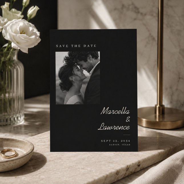 Elegant Framed Photo Save The Date Card. (Creator Uploaded)