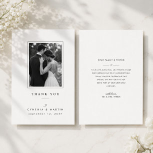Elegant Framed Wedding Photo Thank You Card
