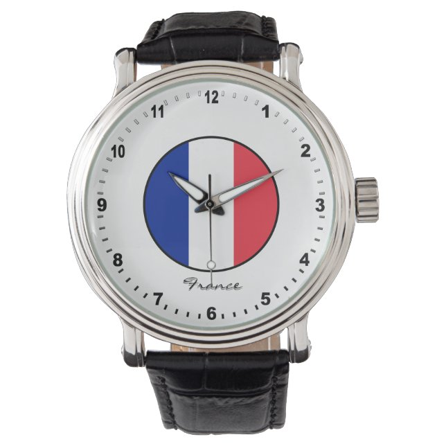 Elegant France Watch & French Flag / Paris (Front)
