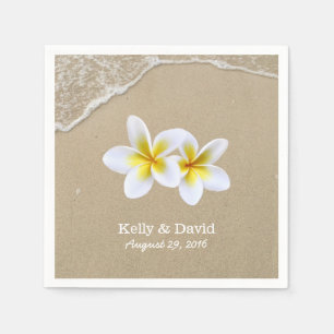 Elegant Frangipani Flowers Beach Wedding Napkin