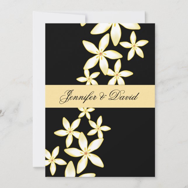Elegant Frangipani Wedding Invitation (Front)