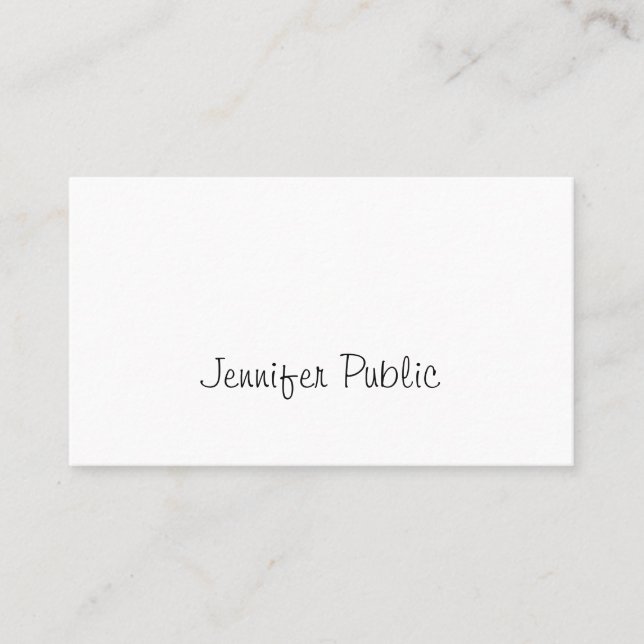 Elegant Freehand Script Minimalist Design Trendy Business Card (Front)