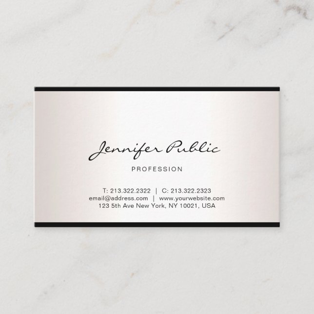Elegant Freehand Script Modern Simple Professional Business Card (Front)