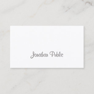 Elegant Freehand Script Modern Simple Trendy Plain Business Card