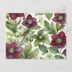 Elegant Freesia Floral Purple Watercolor  Postcard