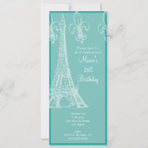 Elegant French Birthday Celebration Party Invitation
