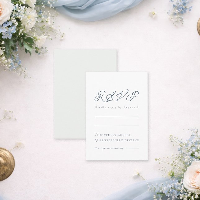 Elegant French Blue RSVP Card (Creator Uploaded)