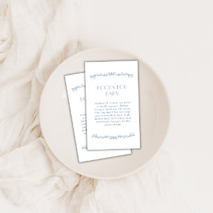 Elegant French Blue Vintage Books For Baby Shower Enclosure Card