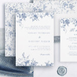Elegant French Blue Vintage Floral Wedding Invitation<br><div class="desc">Elegant French Blue Vintage Floral Wedding</div>