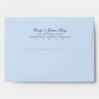 Elegant French Blue Wedding Envelope