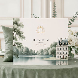Elegant French Château Monogram Wedding Guest Book